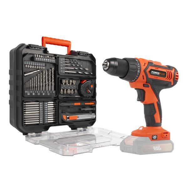 Powerplus Dual Power POWDP15110 Aku bušilica / odvijač 20V – 40 Nm + 78 dodataka