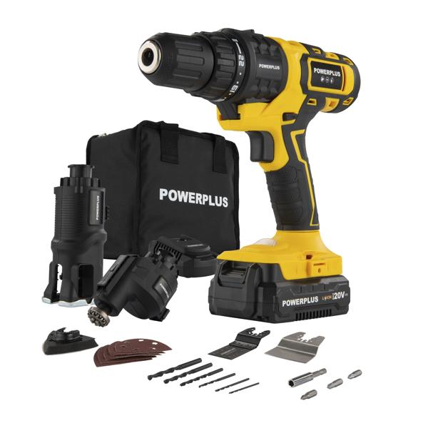 Powerplus POWX00550 Aku višenamenski alat 5-u-1 20V – 40 Nm + baterija i punjač
