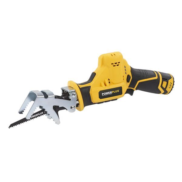 Powerplus POWX0398 Aku sabljasta testera 12V sa držačem grana – 2 baterije + punjač