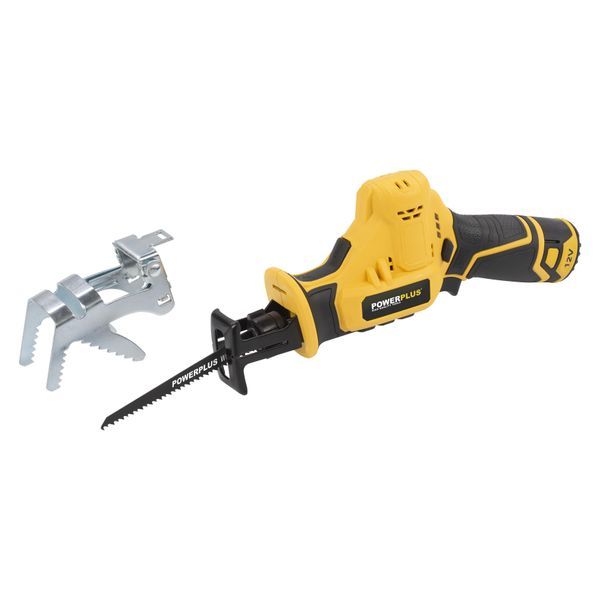 Powerplus POWX0398 Aku sabljasta testera 12V sa držačem grana – 2 baterije + punjač