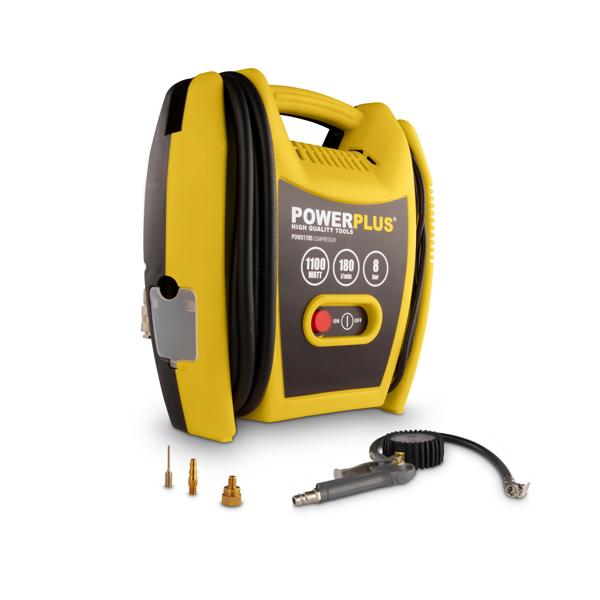 Powerplus POWX1705 Kompresor bez ulja 1100W – 8 bar + 6 dodataka
