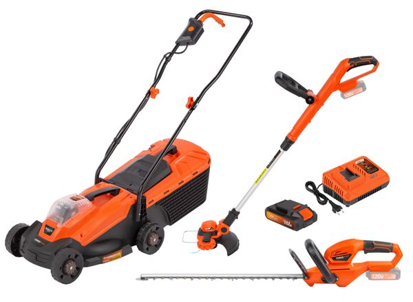 Powerplus Dual Power POWDPGBOX21 Aku baštenski set 5-u-1 20V – kosilica, trimer, makaze, baterija i punjač